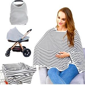 Nursing Cover Baby Car Seat Canopy, Cart Cover, Stroller Cover 360° Full Privacy